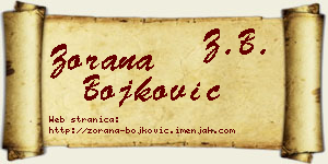 Zorana Bojković vizit kartica